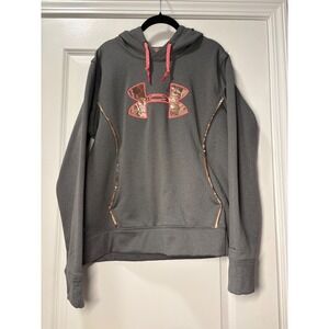 Under Armour Women's Storm Hoodie-XL Gray Camo Logo Pullover